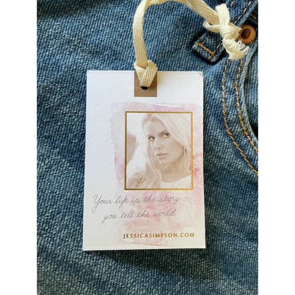 JESSICA SIMPSON, SIZE 16W BLUE JEANS HIGH RISE SLIM STRAIGHT - Picture 9 of 10